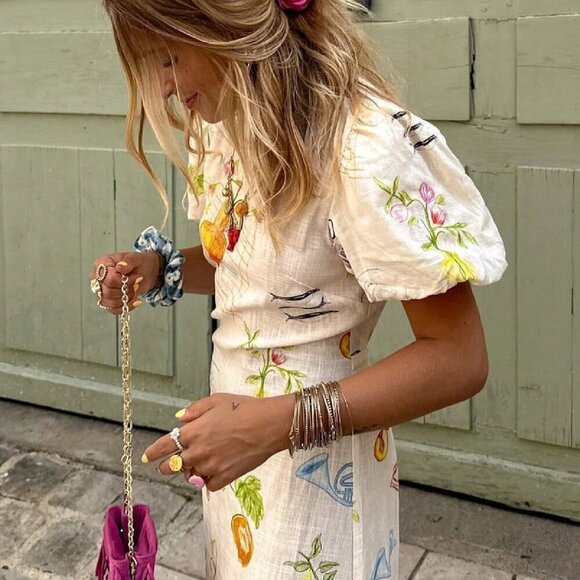 Apricot Casual Women's Elegant Printed Backless Boho Dress - Picture 8 of 11